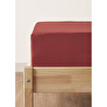 Bella Maison %100 Pamuk Saten Supreme Basic Çift Kişilik Lastikli Çarşaf Bordo (160x200x35 Cm) Bordo