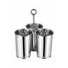 The Mia Krom 3 Bölmeli Kulplu Galvaniz Sunumluk 25 Cm
