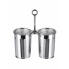 The Mia Krom Çift Bölmeli Kulplu Galvaniz Sunumluk 25 Cm