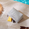 Ocean Home Textile 2'li Termal Astarlı Su İtici Leke Tutmaz Gri Renk Jüt Keten Makyaj İlaç Çantası Seti 19 X 13 X 7 / 23 X 16 X 7