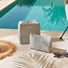 Ocean Home Textile 2'li Termal Astarlı Su İtici Leke Tutmaz Gri Renk Jüt Keten Makyaj İlaç Çantası Seti 19 X 13 X 7 / 20 X 21 X 11
