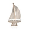 The Mia Retro Marin Ahşap Yelkenli Tekne Biblo 43 Cm