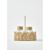 Bella Maison Scallop Cam Tuzluk Biberlik Seti Naturel (16,5x9,5x18 Cm) Koyu Bej