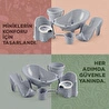 Wumboo 5'li Set Fileli Yenidoğan Küvet Seti Gri