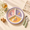 Wumboo 3 Bölmeli Melamin Çocuk Tabağı-mama Tabağı-ekstra Dayanıklı Bpa Free Beslenme Tabağı- Unicorn