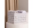 The Mia Braid Hasır Organizer Sepet Beyaz 30x22x19 Cm