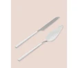 The Mia Bianco Pasta Servis Takımı Gümüş 2 Parça Ckb0249