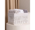 The Mia Cesta Hasır Organizer Sepet Beyaz 30x22x19 Cm