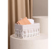 The Mia Braid Hasır Organizer Sepet Beyaz 22x14x13 Cm