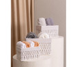 The Mia Cesta Hasır Organizer Sepet Beyaz 26x18x16 Cm