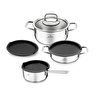 Jumbo Lyon 4 Parça İndüksiyon Tabanlı Çelik Midi Tencere Seti