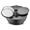 Jumbo Globe 5 Parça Mat Siyah Rendeli Saklama ve Karıştırma Kabı