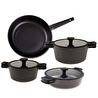 Jumbo Black Cook 7 Parça İndüksiyon Tabanlı Döküm Tencere Seti