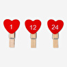 Flying Tiger Copenhagen 24'lü Kırmızı Kalpli Ahşap Mini Mandal Seti