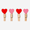 Flying Tiger Copenhagen Kalp Detaylı Mini Ahşap Mandal Seti
