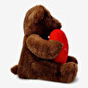Flying Tiger Copenhagen Kırmızı Kalpli Kahverengi Peluş Ayıcık