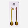 Flying Tiger Copenhagen 2'li Kelebek Detaylı Gold Tatlı Kaşığı Seti