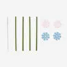 Flying Tiger Copenhagen Pastel Renkli Çiçek Detaylı Pipet Seti