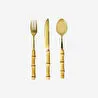 Flying Tiger Copenhagen 3 Parça Gold Bambu Saplı Çatal Kaşık Bıçak Seti