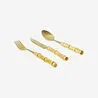 Flying Tiger Copenhagen 3 Parça Gold Bambu Saplı Çatal Kaşık Bıçak Seti