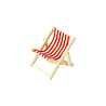 Flying Tiger Copenhagen Dekoratif Kırmızı Çizgili Ahşap Mini Şezlong