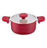 Jumbo Swiss Crystal Red 7 Parça İndüksiyon Tabanlı Tencere Seti