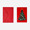 Flying Tiger Copenhagen Yılbaşı Ağacı Desenli Kırmızı Tebrik Kartı