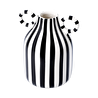 Flying Tiger Copenhagen Siyah Beyaz Çizgili Seramik Vazo