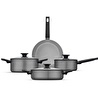 Jumbo Toledo Swiss Crystal Grey İndüksiyon Tabanlı Tencere Seti 7 Parça