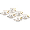 Jumbo Grace Gold 6 Kişilik Kahve Fincan Takımı