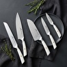 Jumbo Katana Standlı 6 Parça Beyaz Bıçak Seti