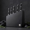 Jumbo Katana Standlı 6 Parça Siyah Bıçak Seti