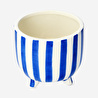 Flying Tiger Copenhagen Mavi Beyaz Çizgili Ayaklı Saksı