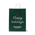 Flying Tiger Copenhagen Happy Holidays Yazılı Yeşil Karton Poşet
