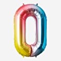 Flying Tiger Copenhagen 0 Rakamı Renkli Folyo Balon