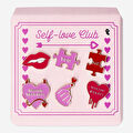 Flying Tiger Copenhagen 6'lı Pembe Sevgi Temalı Metal Rozet Seti