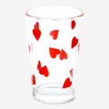 Flying Tiger Copenhagen Kırmızı Kalpli Cam Su Bardağı 220 ml
