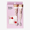 Flying Tiger Copenhagen Kırmızı Kalpli Diz Üstü Çorap