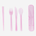 Flying Tiger Copenhagen Pembe Taşınabilir Çatal Kaşık Bıçak Seti