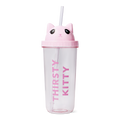 Flying Tiger Copenhagen Pipetli Kedi Detaylı Pembe Bardak