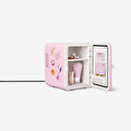Flying Tiger Copenhagen Sticker Detaylı Pembe Mini Kozmetik Buzdolabı