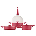 Jumbo Swiss Crystal Red 7 Parça Tencere Seti