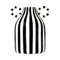 Flying Tiger Copenhagen Siyah Beyaz Çizgili Seramik Vazo