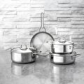Jumbo Web New Lyon 7 Parça İndüksiyon Tabanlı Çelik Tencere Seti