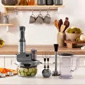 Karaca Mastermaid Prosteel Uzun Blender Ayaklı 6 Bıçaklı Cam Mutfak Robotu 2500W Galaxy Grey