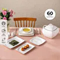 Emsan Yeni Karmen 60 Parça 12 Kişilik Yemek Takımı Kare Platin