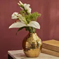 Karaca Home Lesley Dekoratif Oval Vazo Gold 12X12X14 Cm