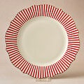 Karaca New Romantic İnce Çizgili Servis Tabağı 27 cm Kırmızı 