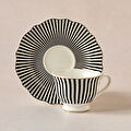 Karaca New Romantic İnce Çizgili Kahve Fincanı 90 ml Siyah 