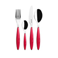 Guzzini Feeling 6 Kişilik 24 Parça Çatal Kaşık Bıçak Takımı Kırmızı
